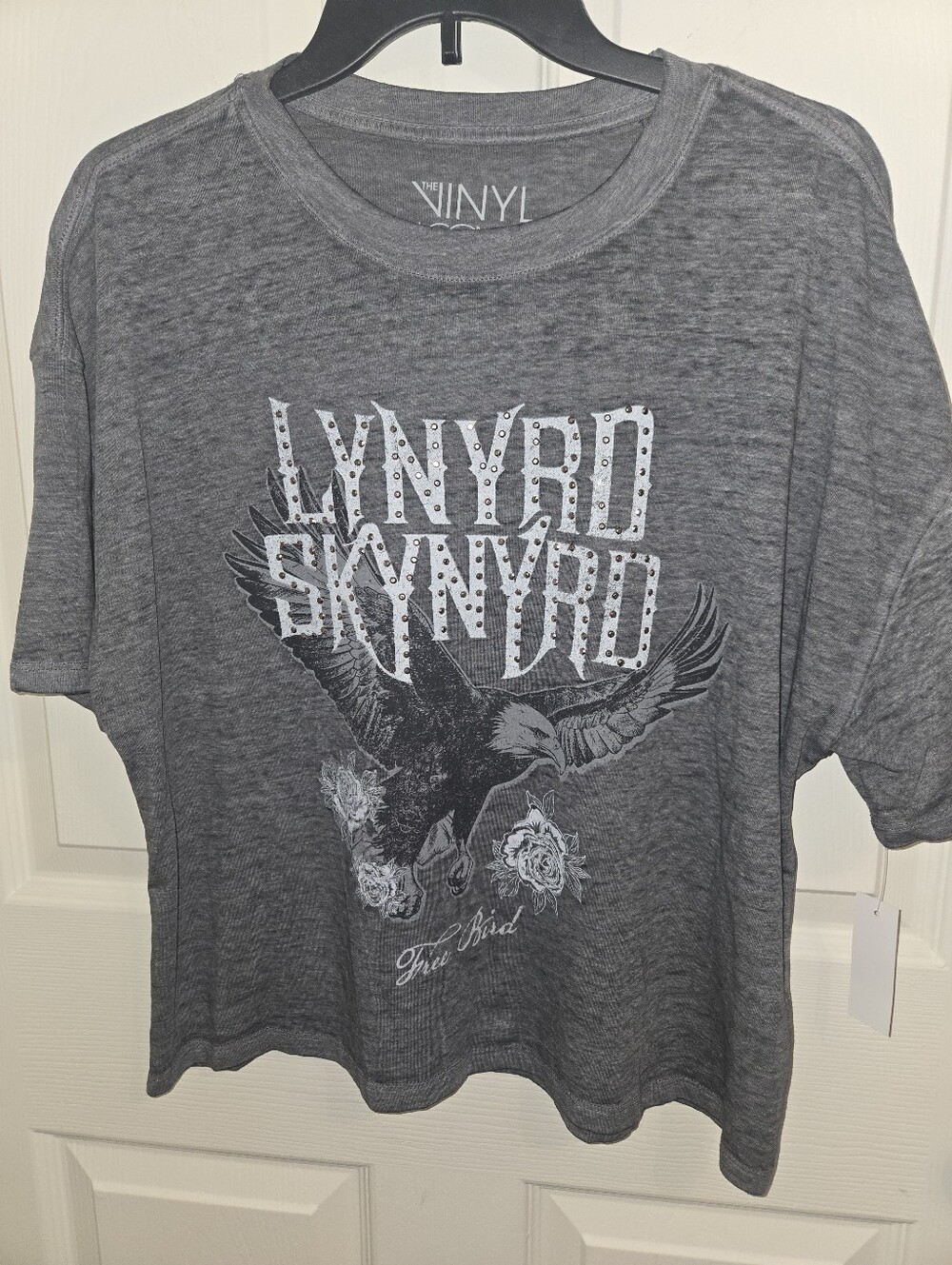 Brand New Lynyrd Skynyrd Grey Graphic Cropped Tee